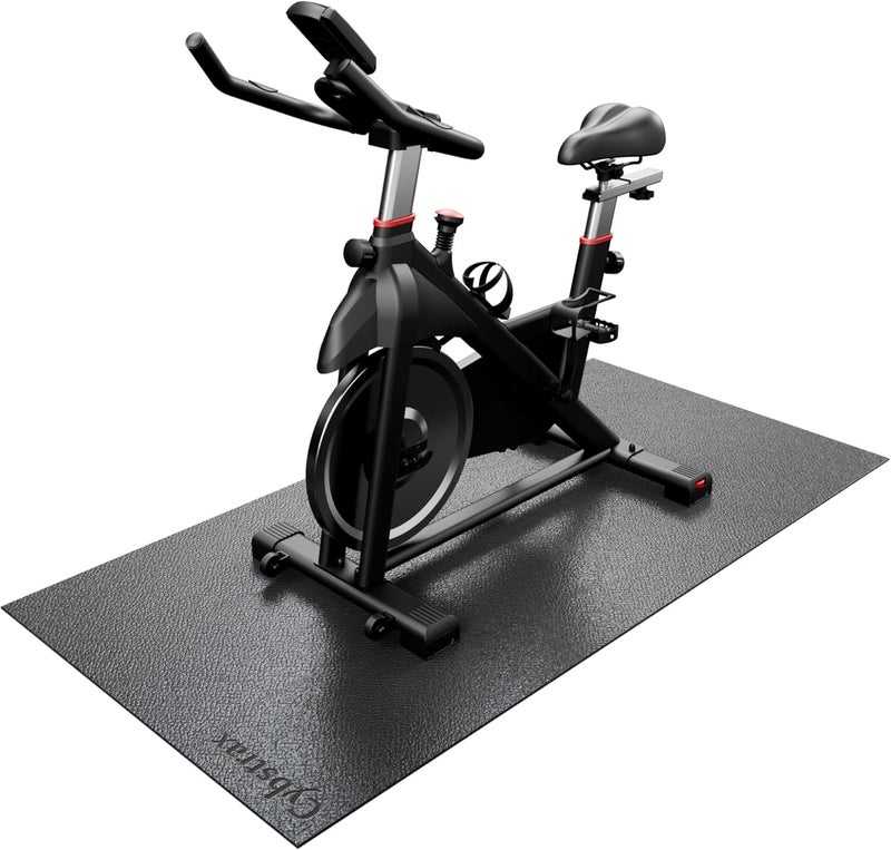 Cybstrax Treadmill Mat, Bike Trainer Mat for Stationary Spin Bike, 72" x 36" Non Slip Exercise Equipment Mat for Bike, Treadmill, Elliptical, Yoga - Workout Floor Protector for Carpet Or Hardwood - Image 1